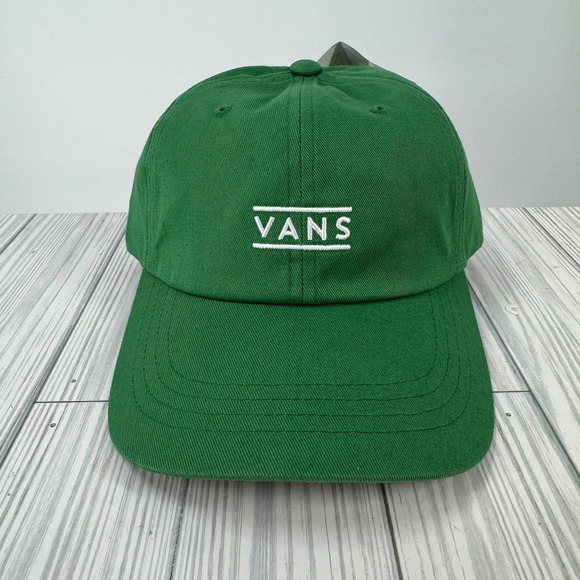 Vans Other - Vans Mens Half Box Curved Adjustable Jockey 6 Panel Hat Green Cotton Embroidered